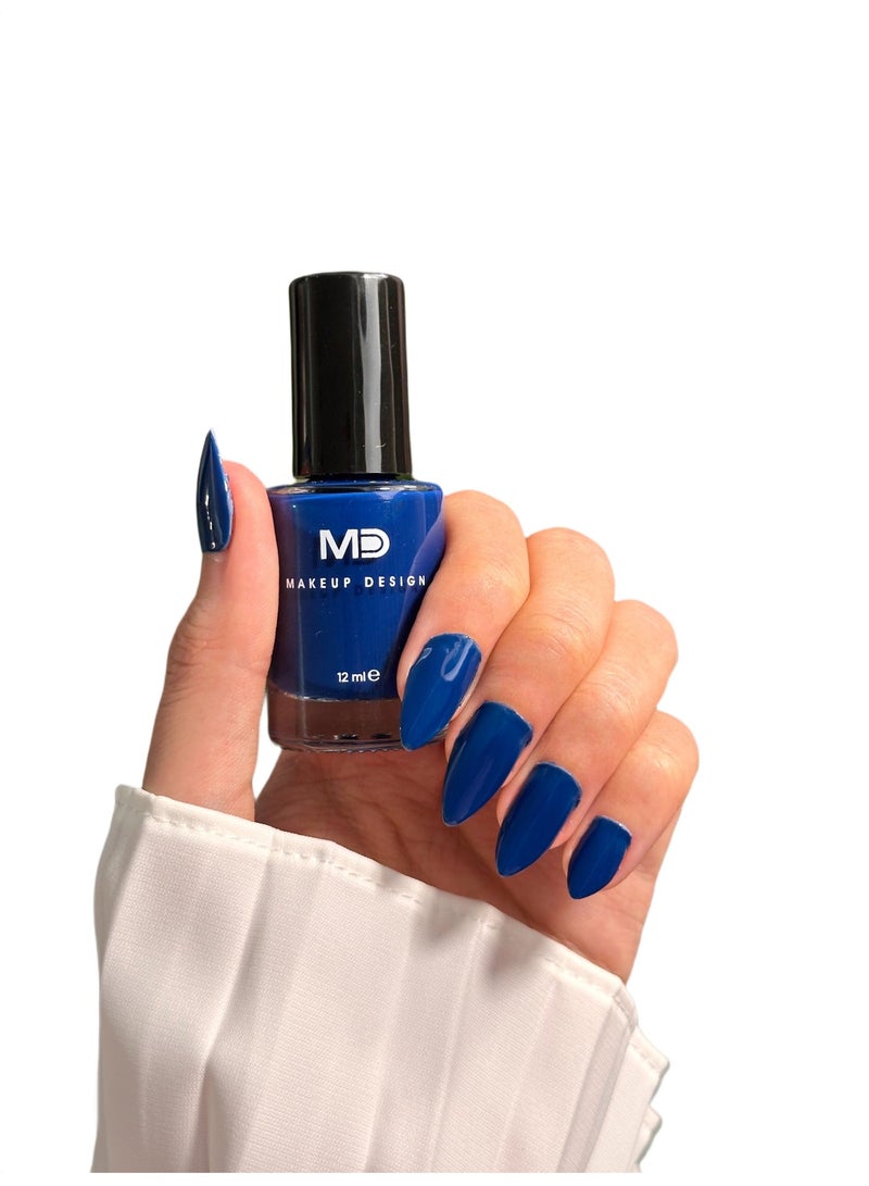 ام دي ميك اب ديزاين طلاء اظافر اوروبية رويال من ام دي، لون ازرق غامق 227، 12 مل