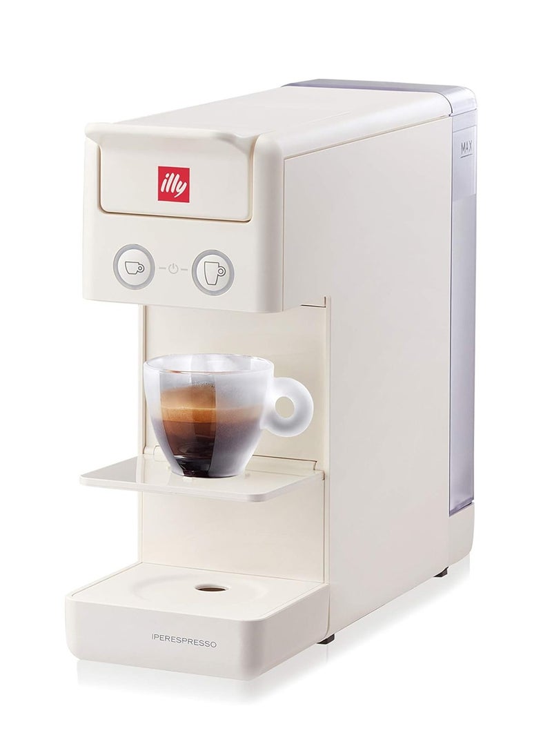إيلي ماكينة صنع القهوة illy Y3.3 Iperespresso، ماكينة صنع قهوة إسبريسو وكبسولات فلتر، تصميم صغير، أبيض  - Image 1
