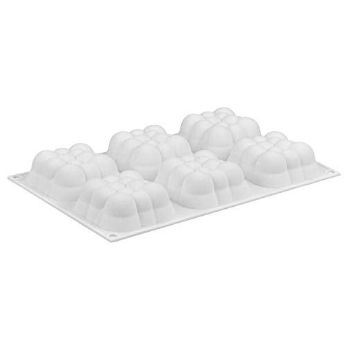 Fine Décor FINEDECOR 3D Cloud Shape Mousse Cake Mould, Silicone Mousse Mould Square Bubble Shape Mould for Baking, FD 3168 (6 Cavitiy) - Image 3