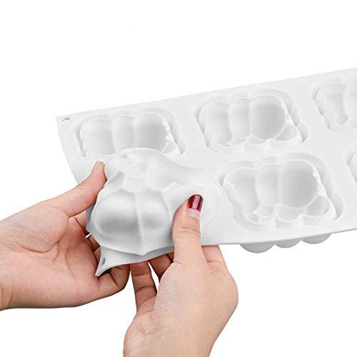 Fine Décor FINEDECOR 3D Cloud Shape Mousse Cake Mould, Silicone Mousse Mould Square Bubble Shape Mould for Baking, FD 3168 (6 Cavitiy) - Image 4