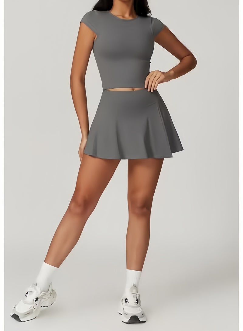 KUYING Fitness Tennis Dress High waist tight A-line skirt Yoga dress - Image 2