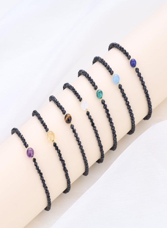 COAI Beaded Bracelet for Women, Lapis Lazuli Black Tourmaline Bracelet for Women 3mm - Image 5