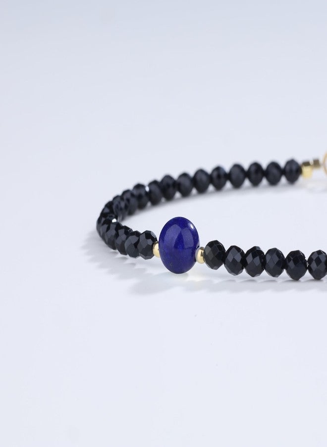 COAI Beaded Bracelet for Women, Lapis Lazuli Black Tourmaline Bracelet for Women 3mm - Image 4
