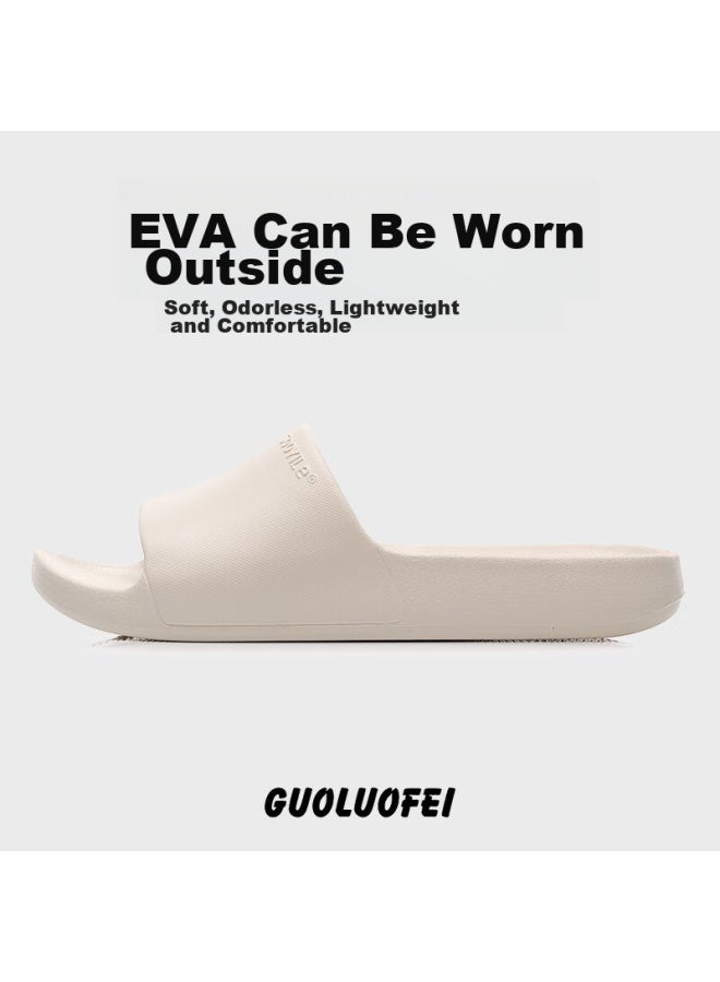 GUOLUOFEI صنادل غولوفي Slip-On للرجال والنساء، صيفية غير قابلة للانزلاق، حجم كبير، نعال سميكة، بيضاء، مقاس 44-45 - Image 1
