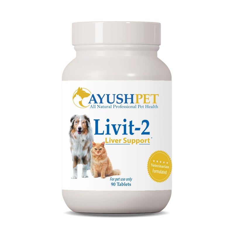 Ayush Herbs Ayush Pet Livit-2 - Dog Liver Support Supplement, Natural Liver Support for Cats, Dogs & Horses, Supports Overall Wellness, Healthy Skin and Coat for Pets - 90 Tablets - Image 1