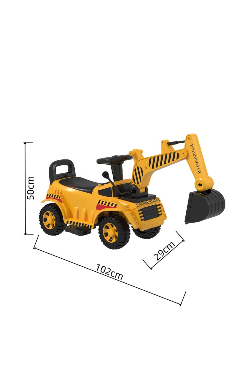 NEWLAN Children's ride-on excavator toy car, yellow construction excavator, suitable for indoor and outdoor play. Fun children's ride-on toy car. - Image 5