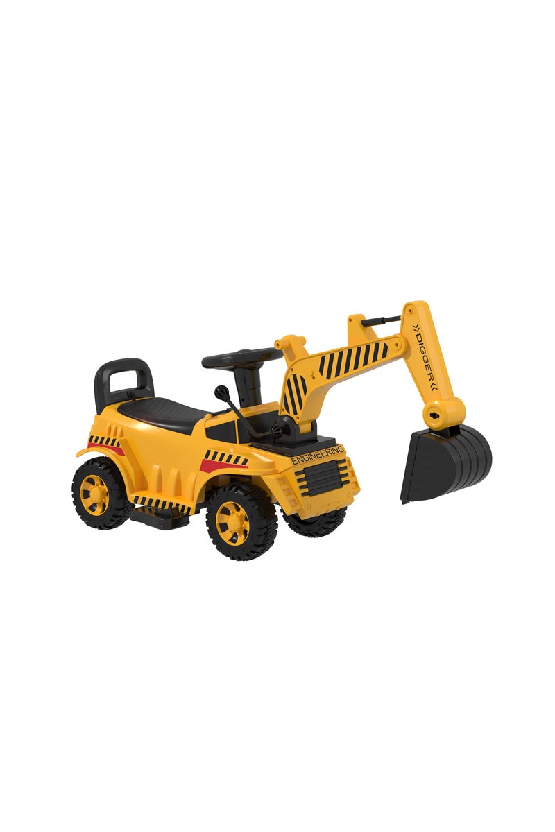 NEWLAN Children's ride-on excavator toy car, yellow construction excavator, suitable for indoor and outdoor play. Fun children's ride-on toy car. - Image 4