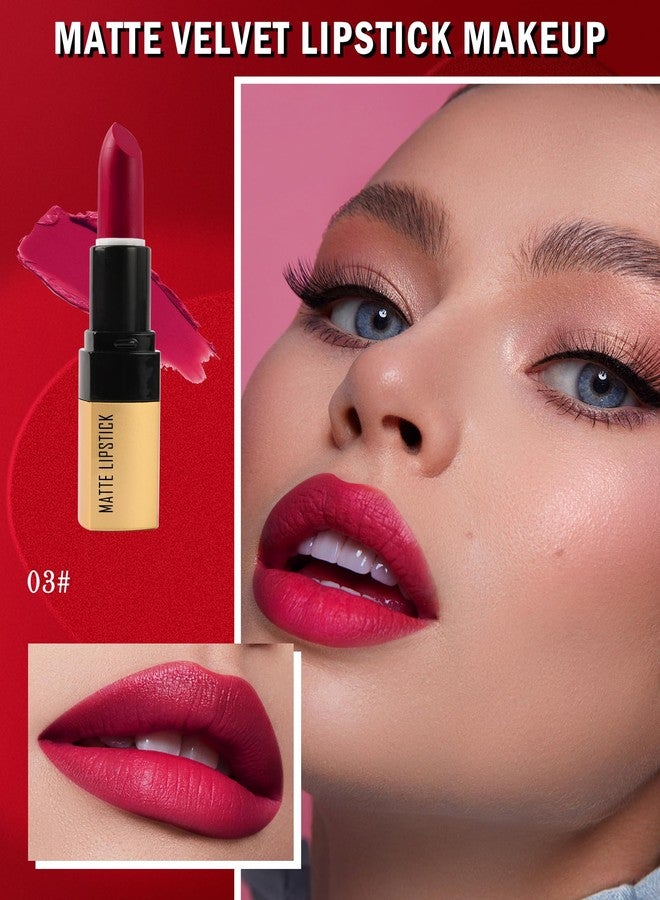 LYSdefeu Matte Lipstick, Rose Pink Velvet Smooth Lip Tint Stain,Long Lasting Waterproof 24 Hours Lip Gloss Lipcolor,labiales mate 24 horas originales,Non-Stick Lipgloss,Women's Day Lip Makeup Gift for Woman-03 - Image 2