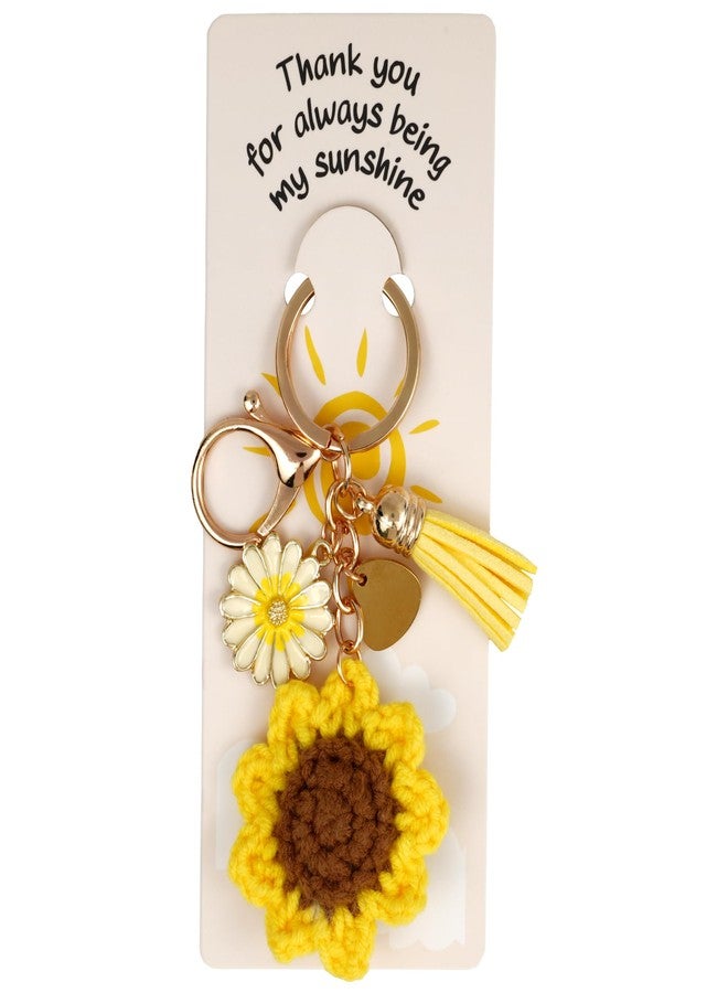 KatchOn, Cute Crochet Sunflower Keychain for Women | Sunflower Purse Charm for Handbags | Stocking Stuffers for Teen Girls | Christmas gifts for Women | Birthday Gift for Her, New Years Gifts - Image 1