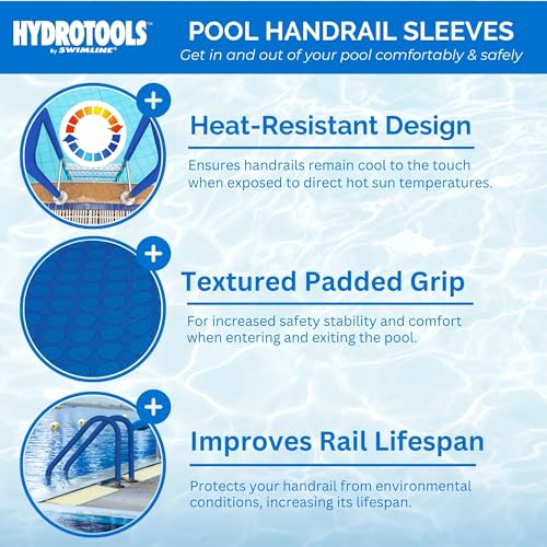 SWIMLINE HYDROTOOLS Neoprene Pool Handrail Cover Padded Zipper Sleeve for Inground Above Ground Rails Heat Reduction NonSlip Comfort Grip 4 Feet 1Pack - Image 3