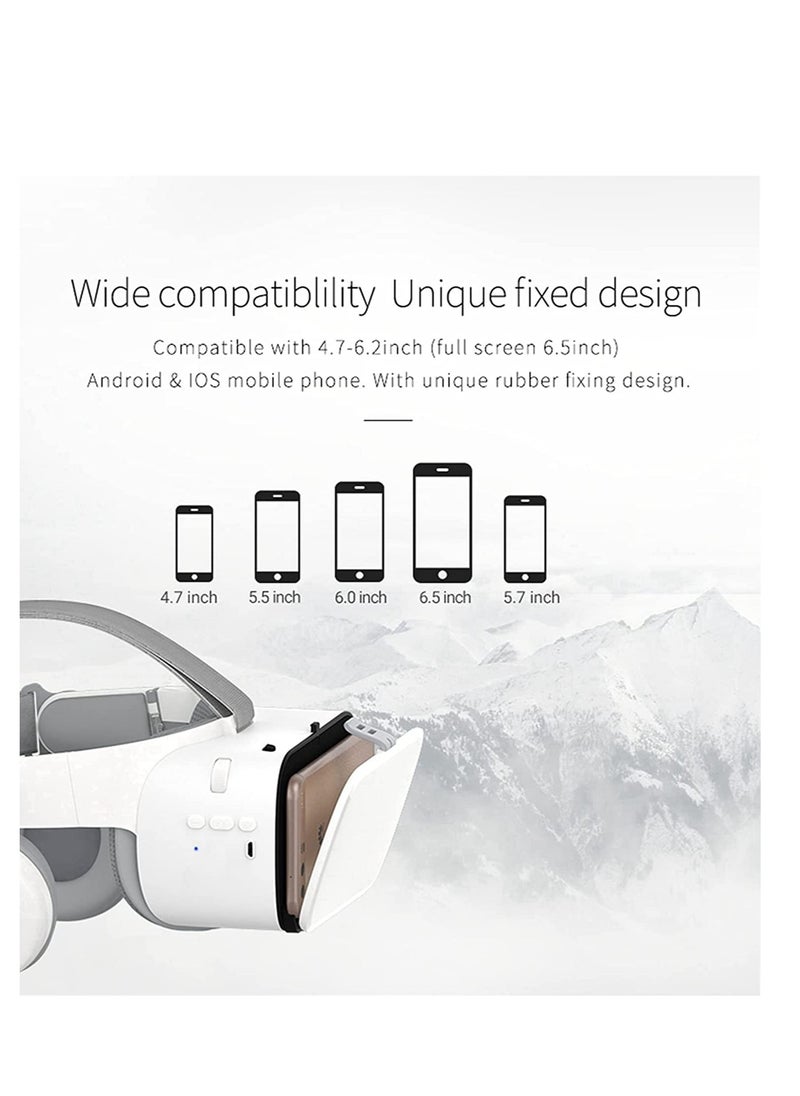 Generic - VR Headset Virtual Reality Headset w/Controller Headphones for Kid Adult Play 3D Game Movie Universal VR Set Glasses Goggle Bundle for PC Android Phone for iPhone 13 12 11 Pro X S R Max - Image 1