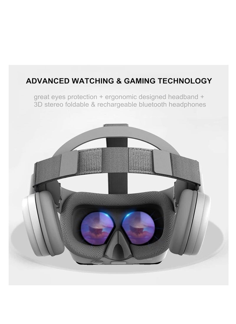 Generic - VR Headset Virtual Reality Headset w/Controller Headphones for Kid Adult Play 3D Game Movie Universal VR Set Glasses Goggle Bundle for PC Android Phone for iPhone 13 12 11 Pro X S R Max - Image 1