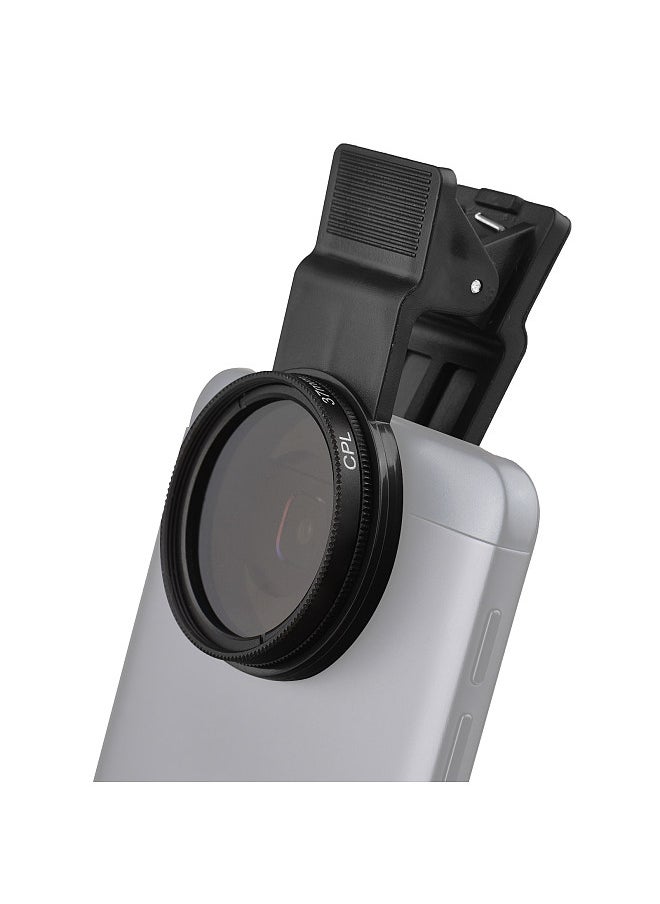 37MM Professional Smartphone CPL Filter Set  Clip-on Circular Polarizer Lens with Universal Phone Clip Lens Protector for Smartphone Photography