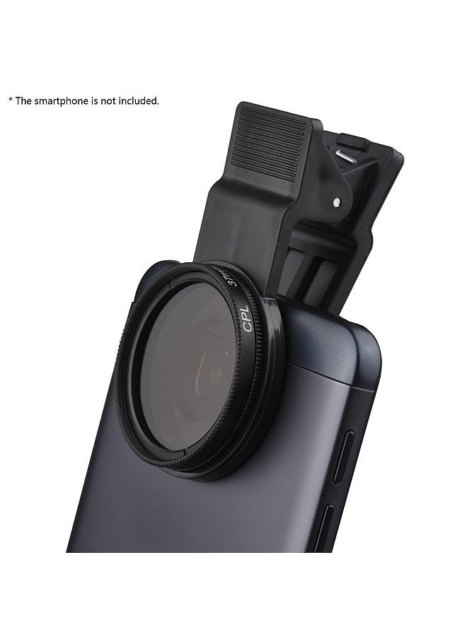37MM Professional Smartphone CPL Filter Set  Clip-on Circular Polarizer Lens with Universal Phone Clip Lens Protector for Smartphone Photography