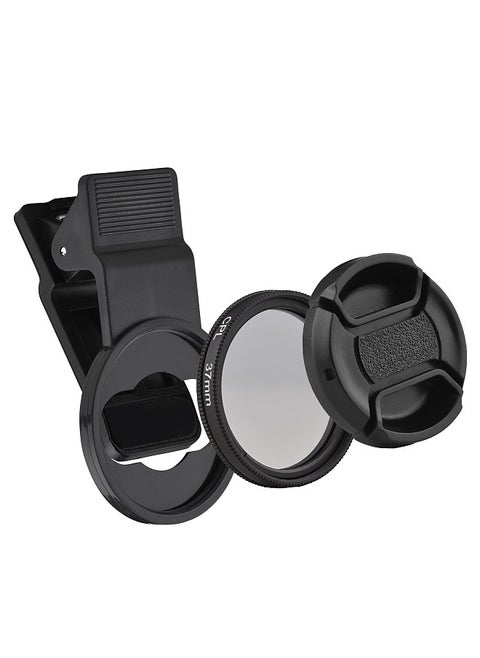 37MM Professional Smartphone CPL Filter Set  Clip-on Circular Polarizer Lens with Universal Phone Clip Lens Protector for Smartphone Photography