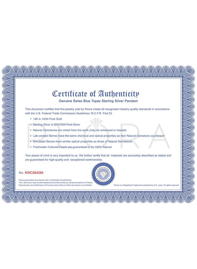 PEORA Swiss Blue Topaz Raindrop Solitaire Pendant Necklace For Women Sterling Silver Natural Gemstone Birthstone 0.75 Carat Teardrop Pear Shape 7X5Mm With 18 Inch Italian Chain - Image 3