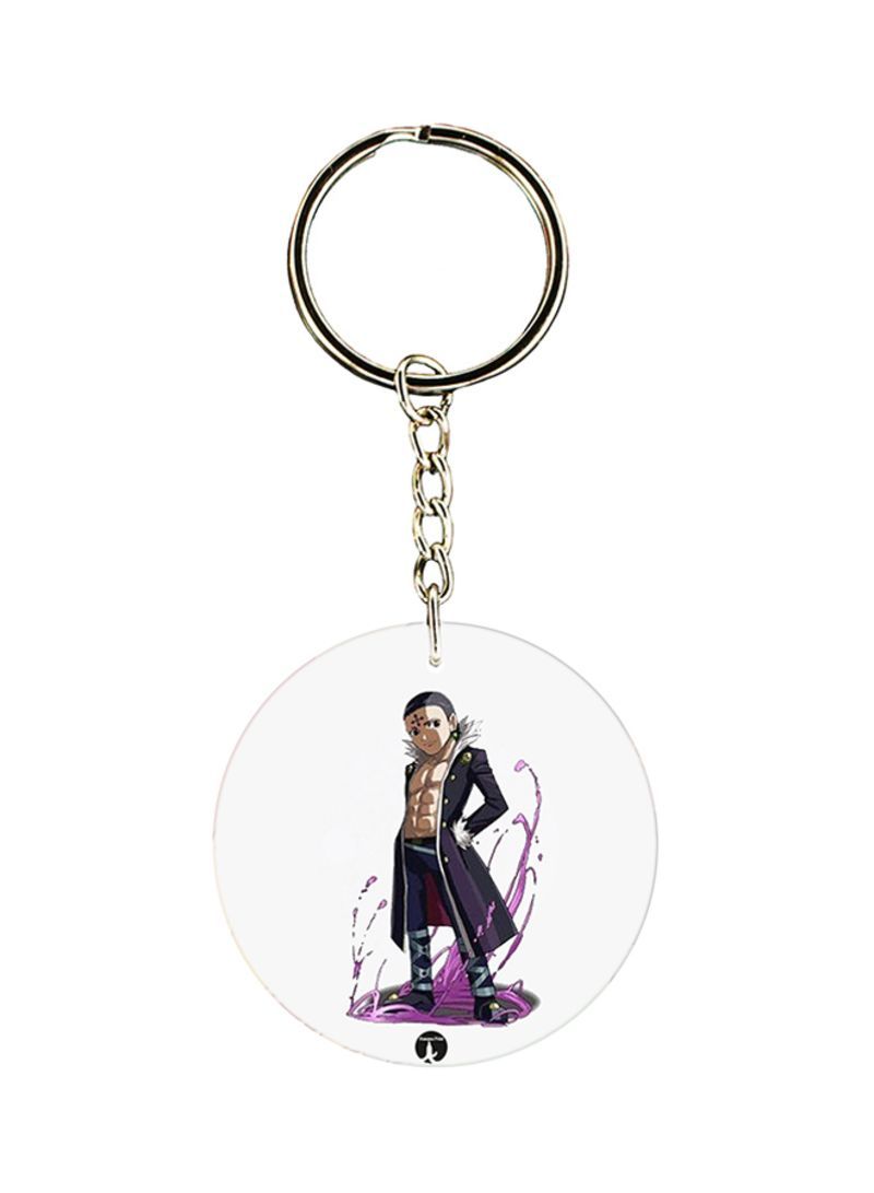 RKN Double Sided Anime Hunter X Hunter Printed Keychain Purple/Beige/White