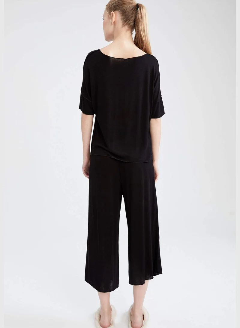 DeFacto Basic Short Sleeve Pyjamas Set