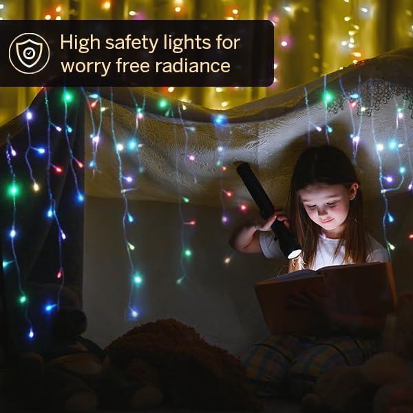 Halonix Twinkle 32 Feet Multicolor 46 LED Decorative Light | Diwali Lights for Decoration for Home | Fairy Light | Festival Light | Curtain Light for Decoration | String Light for Diwali | Pack of 6 - Image 3