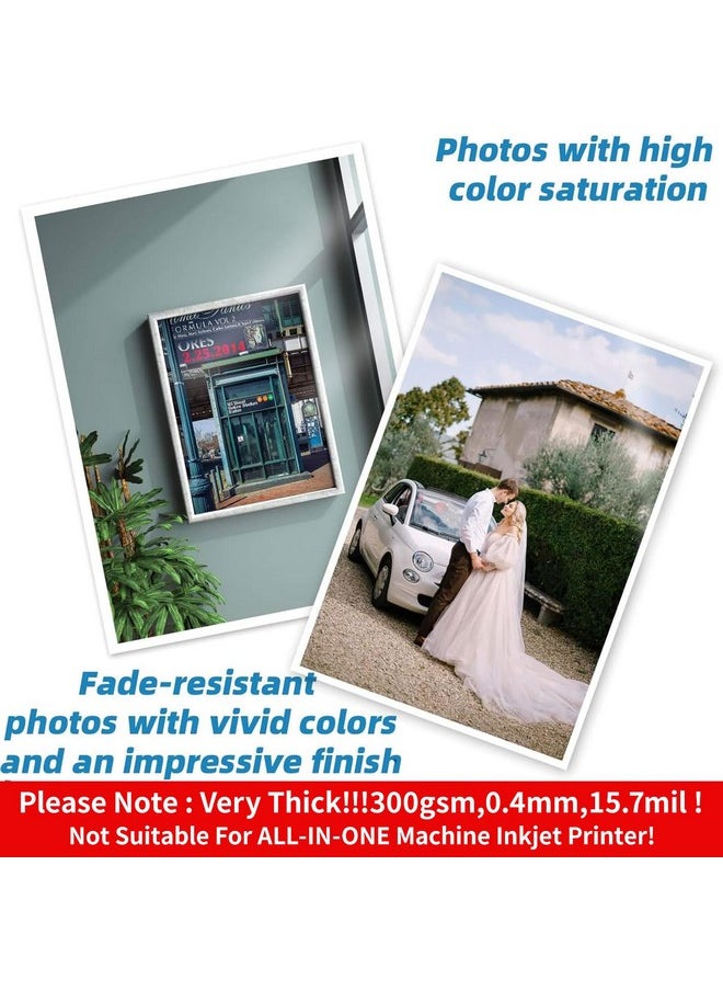 Uinkit Uinkit 100 Sheets 8.5x11 Letter Size Thick Heavyweight Photo Paper Double Sided Glossy Cardstock 80LB 300Gsm 15.7Mil Brochure, Only for professional Inkjet Printer and Dye Ink  - Image 5