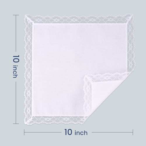 Selected Hanky Women's Wedding Handkerchief with Lace, Ladies Hankies for Embroidery and Wedding, Handkerchiefs of Textile - Image 4