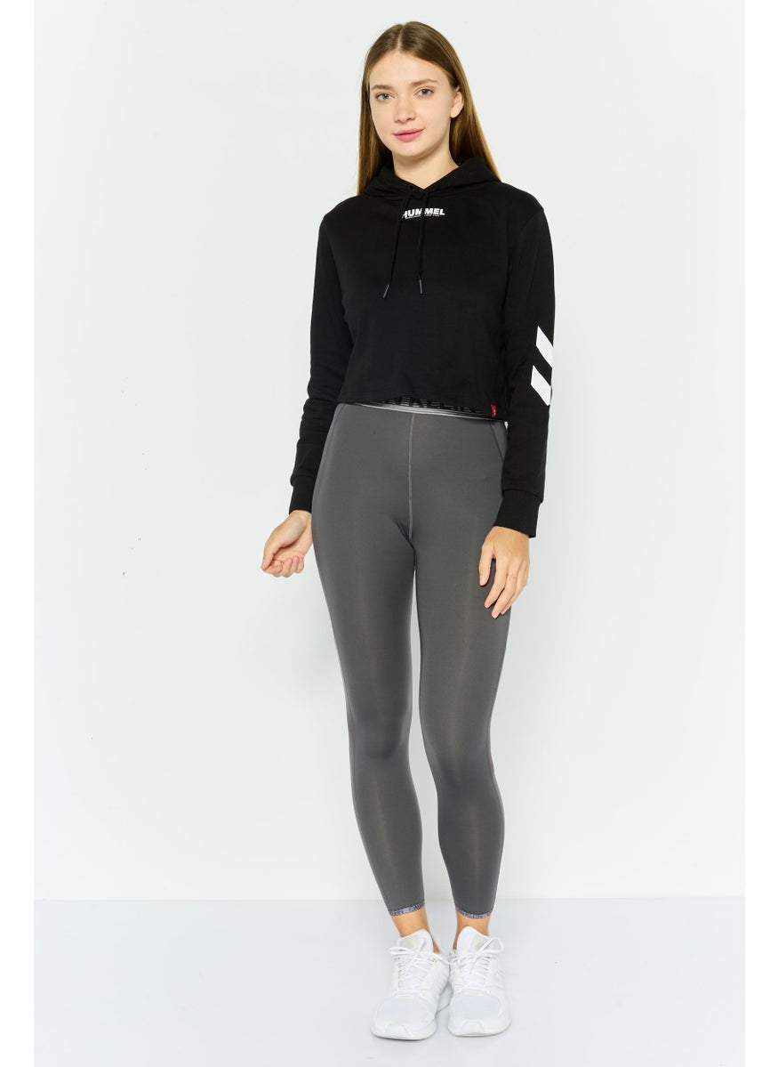 Hummel Women Sportswear Fit Long Sleeve Training Cropped Hoodies, Black  - Image 4