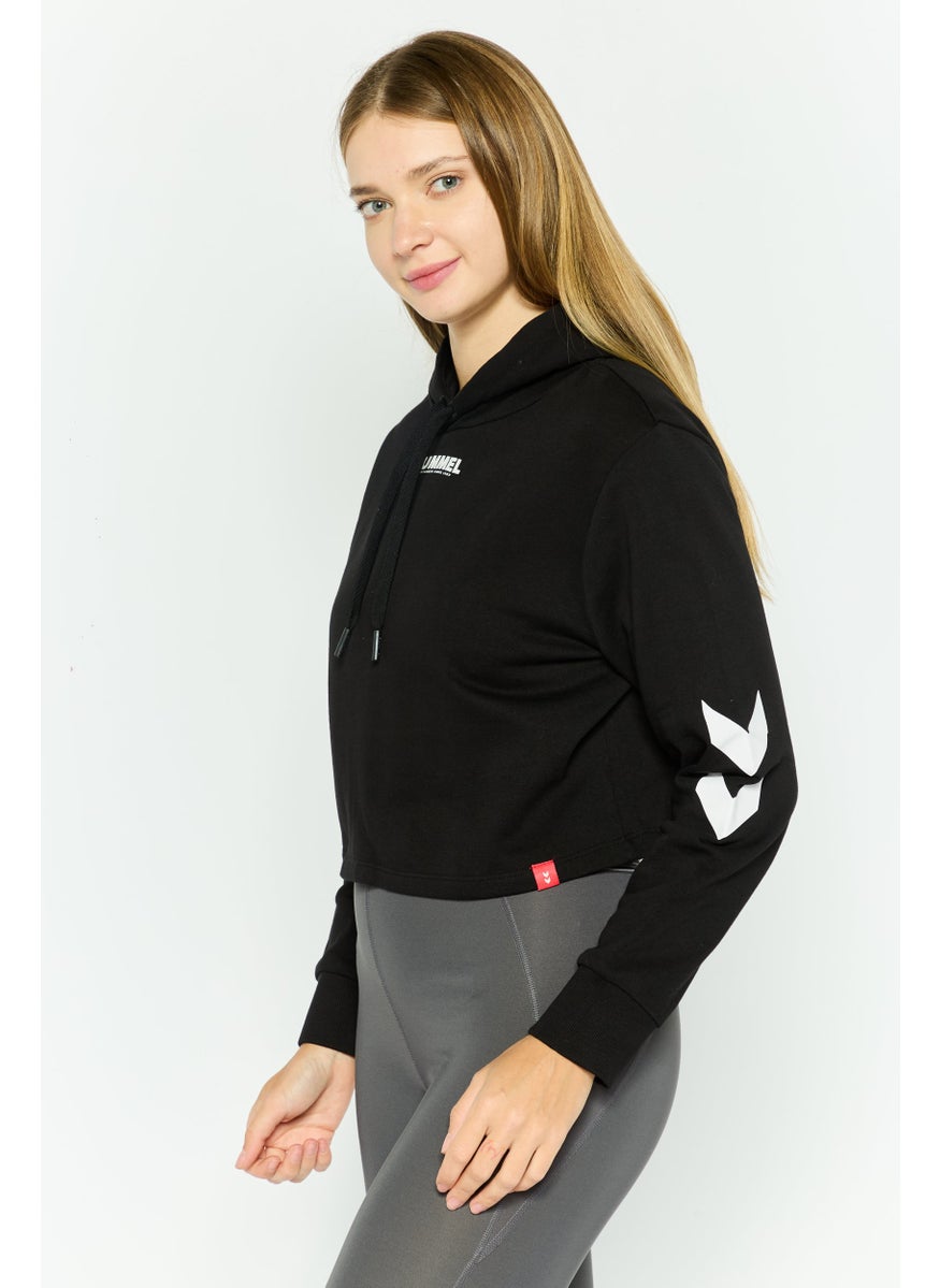 Hummel Women Sportswear Fit Long Sleeve Training Cropped Hoodies, Black  - Image 2