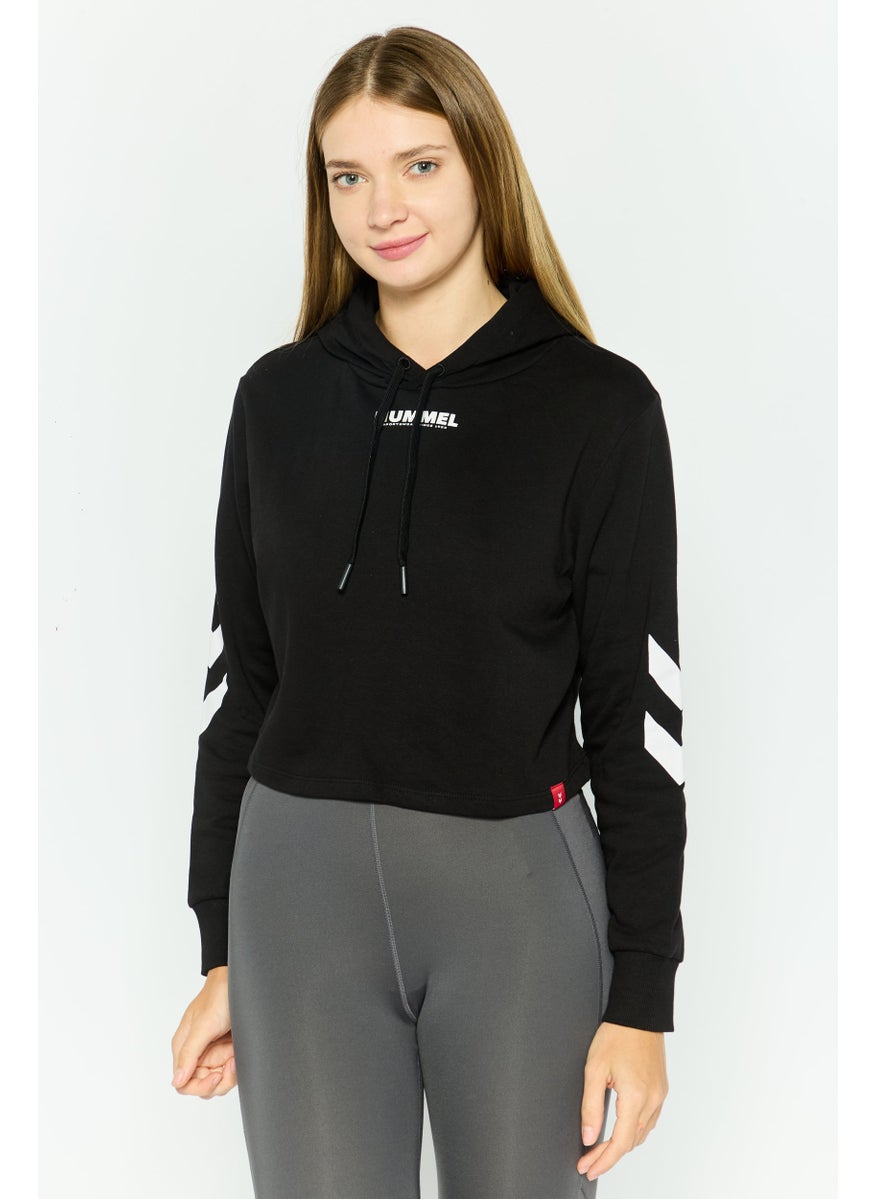Hummel Women Sportswear Fit Long Sleeve Training Cropped Hoodies, Black  - Image 1