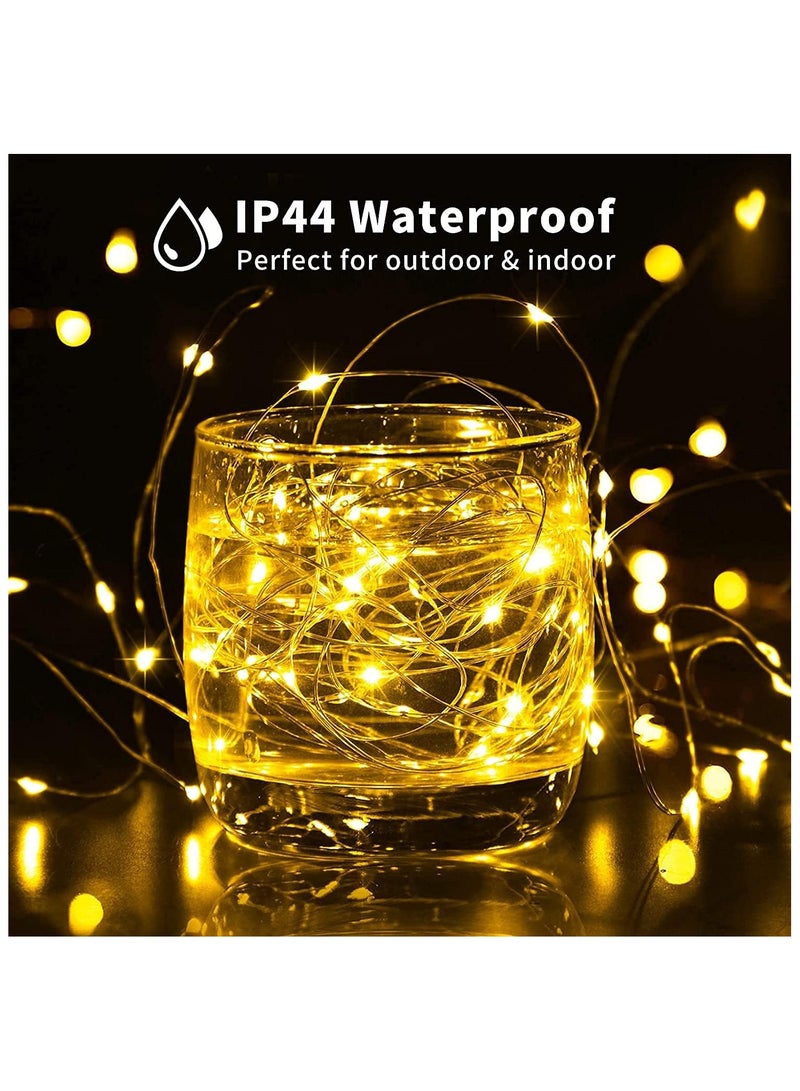 Chocisong 2 Pack Bright Eid Fairy Lights, Total 10Meters 100LED, Silver Wire Battery Operated Waterproof Fairy Lights, for Eid Party Home Decoration Lights (Warm White) - Image 3