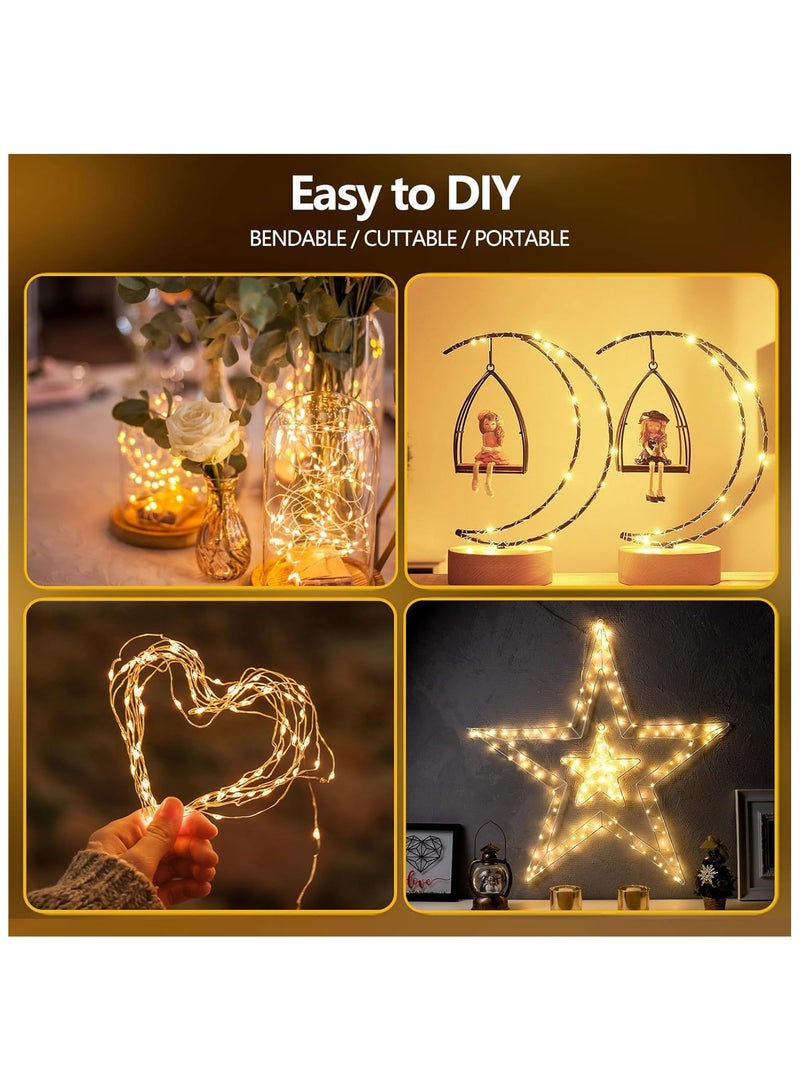 Chocisong 2 Pack Bright Eid Fairy Lights, Total 10Meters 100LED, Silver Wire Battery Operated Waterproof Fairy Lights, for Eid Party Home Decoration Lights (Warm White) - Image 4