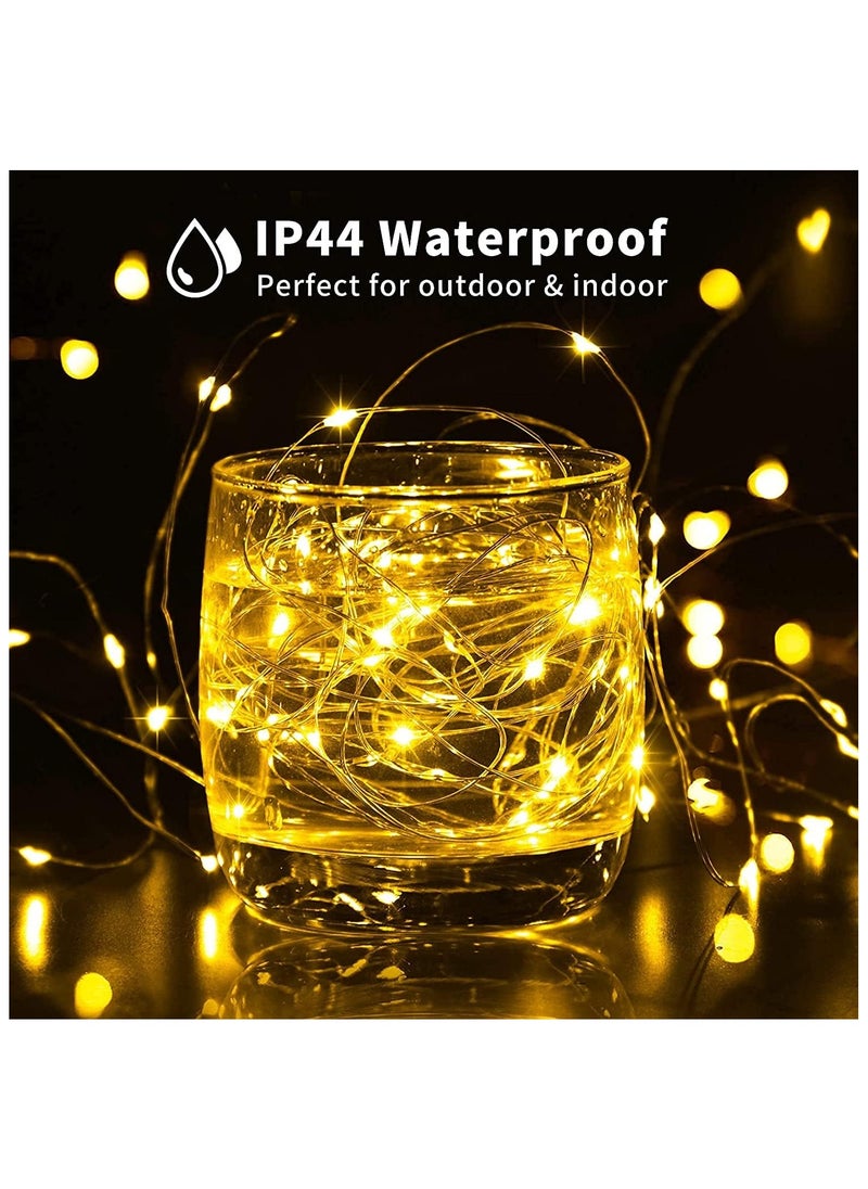 Chocisong 2 Pack Bright Eid Fairy Lights, Total 10Meters 100LED, Silver Wire Battery Operated Waterproof Fairy Lights, for Eid Party Home Decoration Lights (Warm White)  - Image 4