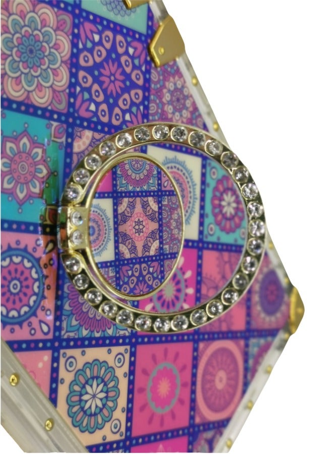 iPhone 14 Luxury Case: Diamond Checkerboard Design with Stand | Shockproof Scratchproof Trendy Cover - Image 2