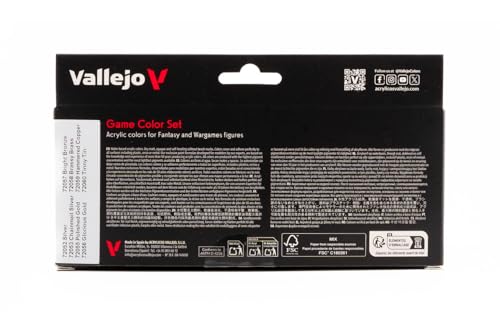 Vallejo - Game Color Range Metallic Colors | Smooth Metallic Coverage | Miniature Model Paints | Acrylic Paint Set Colors for Fantasy and Wargames Figures | 8 Bottles x 18 ml (0.6 oz.fl) - Image 2