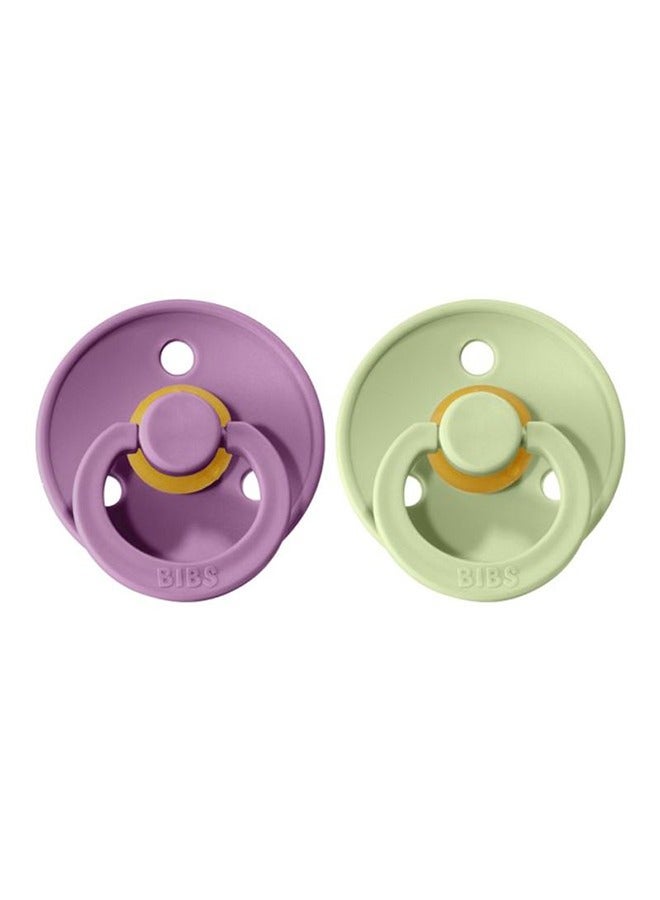 BIBS Pacifier Size 1,  Baby 0-6M , 2-Pieces - Lavender/Pistachio