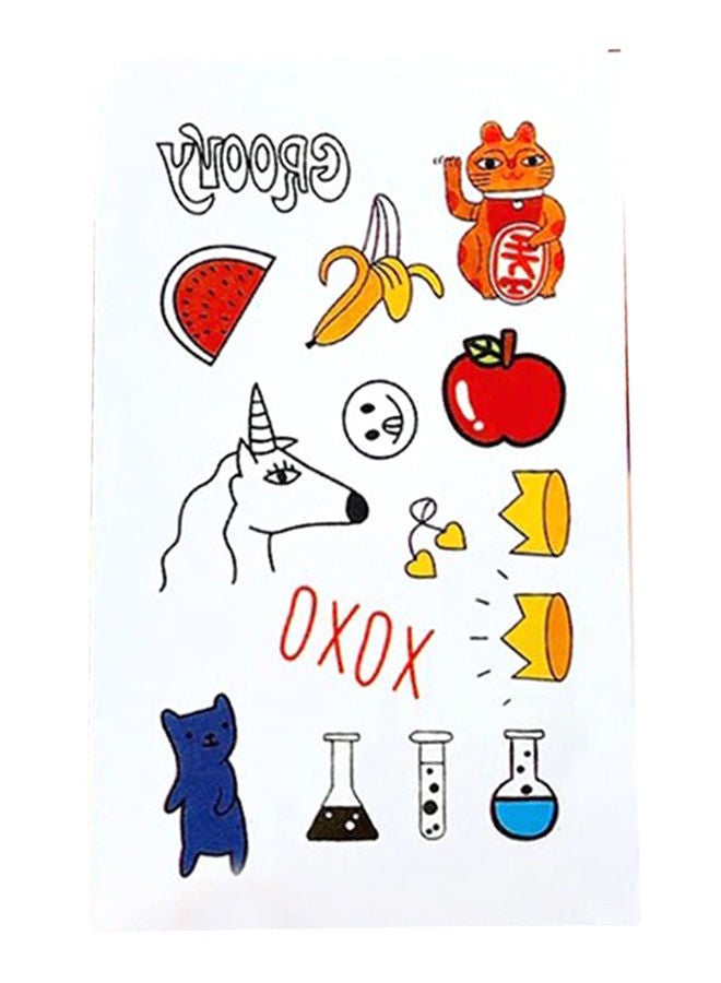 NIBEMINENT Cute Cartoon Tattoo Sticker Multicolour