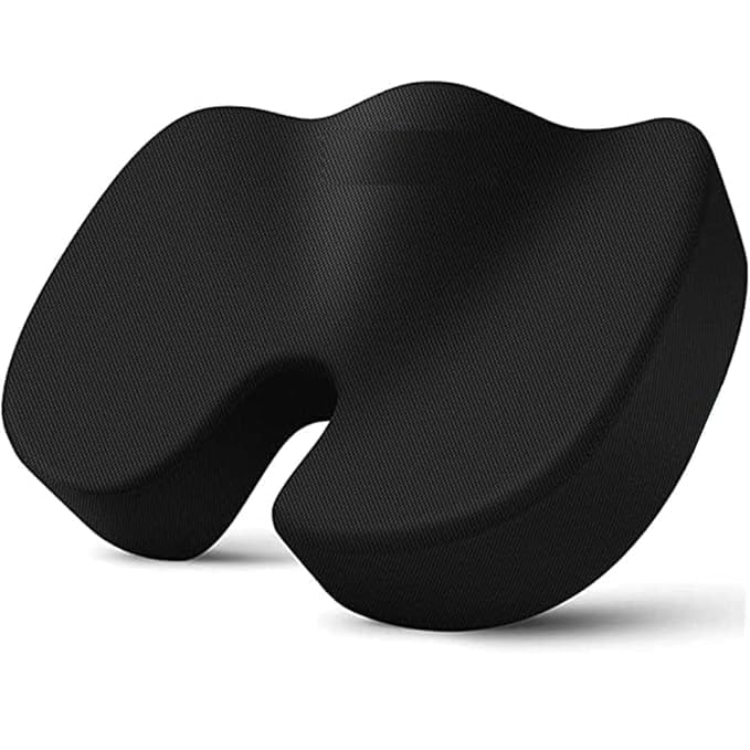 MASHUR FAB Orthopedic Coccyx Cushion for Tailbone, Sciatica, Lower Back Pain Relief-Ergonomic Car Driving Seat Sitting Office/Home Chair & Wheelchair with Removable Cover Black - Image 1
