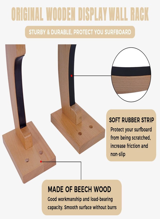 LINGVUM Surfboard Wall Mount Wooden Surf Board Wall Racks for Storage and Display Your Surfboards/Skimboards/Skateboards - Image 3