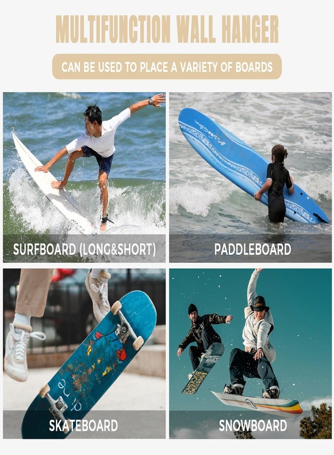LINGVUM Surfboard Wall Mount Wooden Surf Board Wall Racks for Storage and Display Your Surfboards/Skimboards/Skateboards - Image 5
