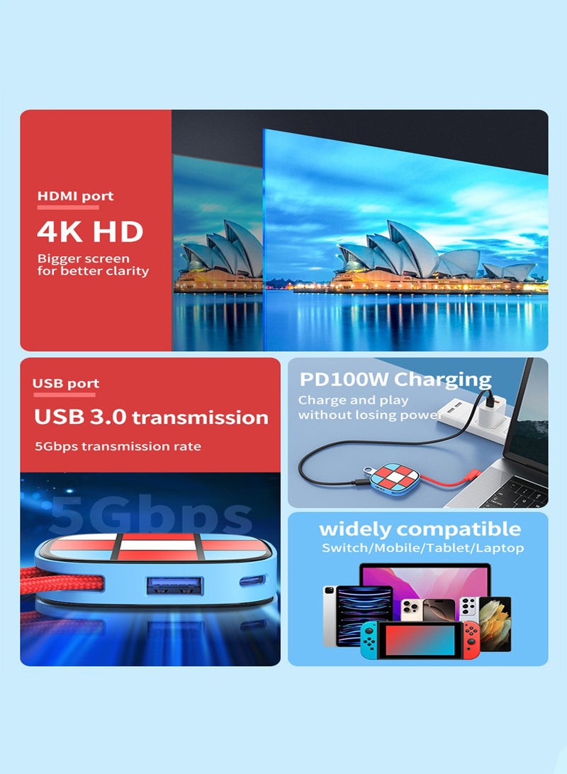 general Switch Dock & Switch 2 Dock, Portable Docking Station for Nintendo Switch/OLED, Nintendo Switch Docking Station for TV with 4K@60Hz HDMI, 100W PD Charging & USB 3.0 Hub for Home, Travel, and Party Gaming - Image 2