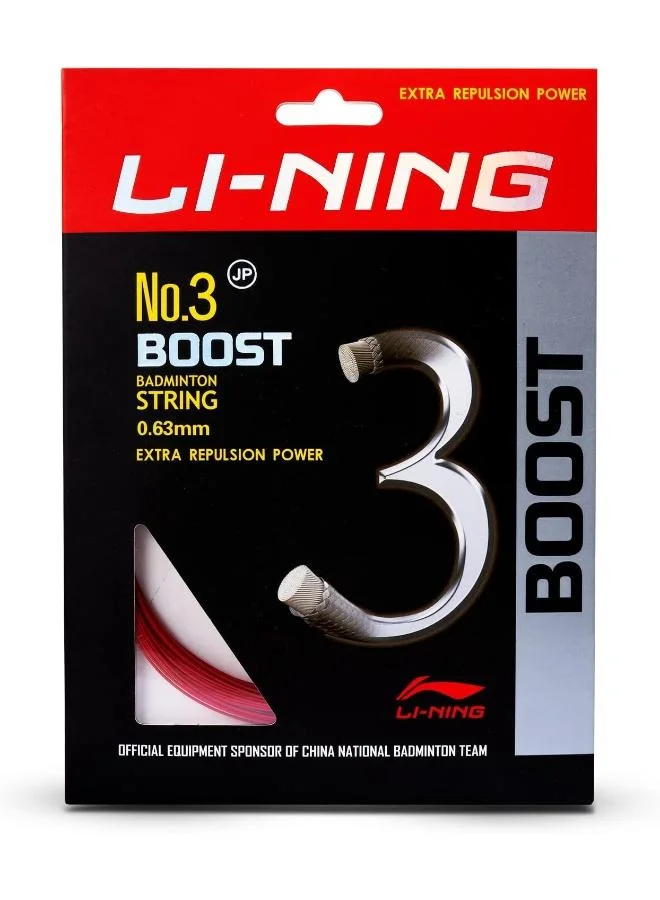 Li-Ning No. 3 Boost Nylon Badminton String With High Repulsion Power (0.63 Mm, 30 Lbs, 25 Gms)