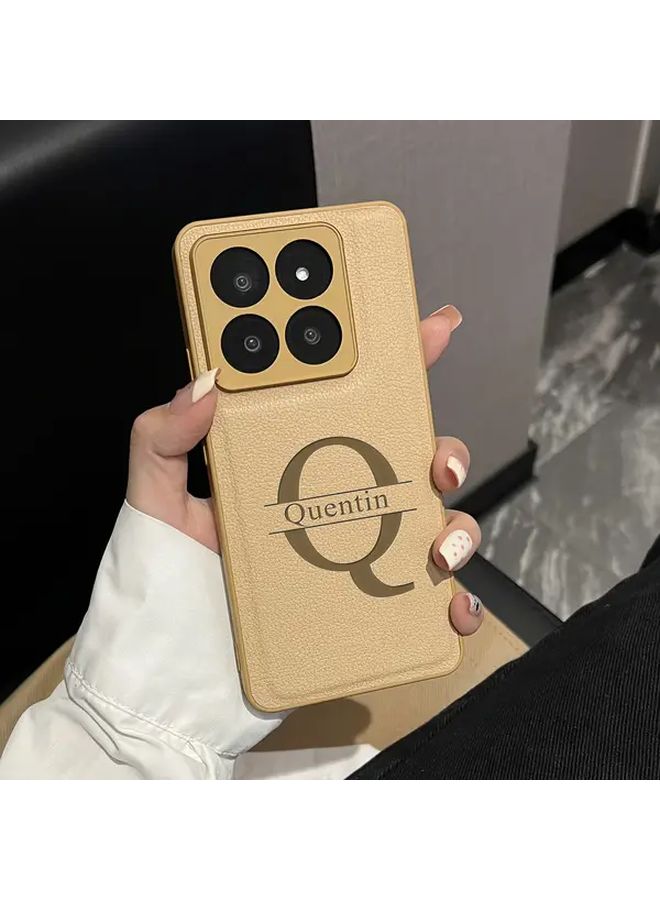 Khaki Personalized Laser Etched Initial Phone Cover For Redmi Note 13 Pro 4G - Image 3
