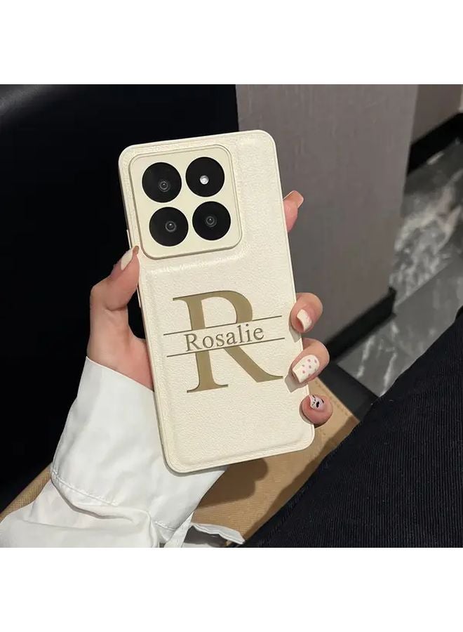 Khaki Personalized Laser Etched Initial Phone Cover For Redmi Note 13 Pro 4G - Image 5