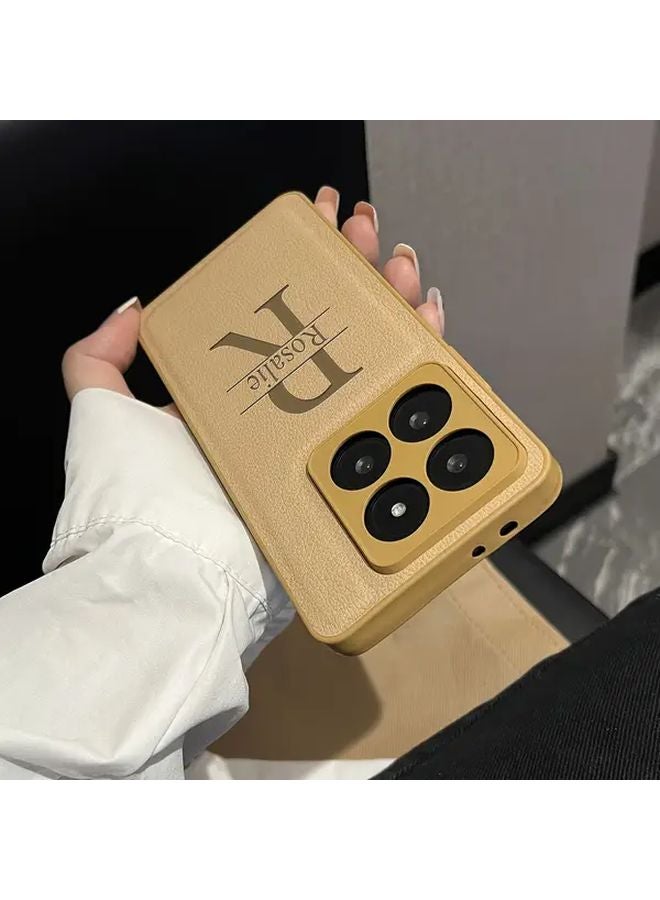 Khaki Personalized Laser Etched Initial Phone Cover For Redmi Note 13 Pro 4G - Image 1
