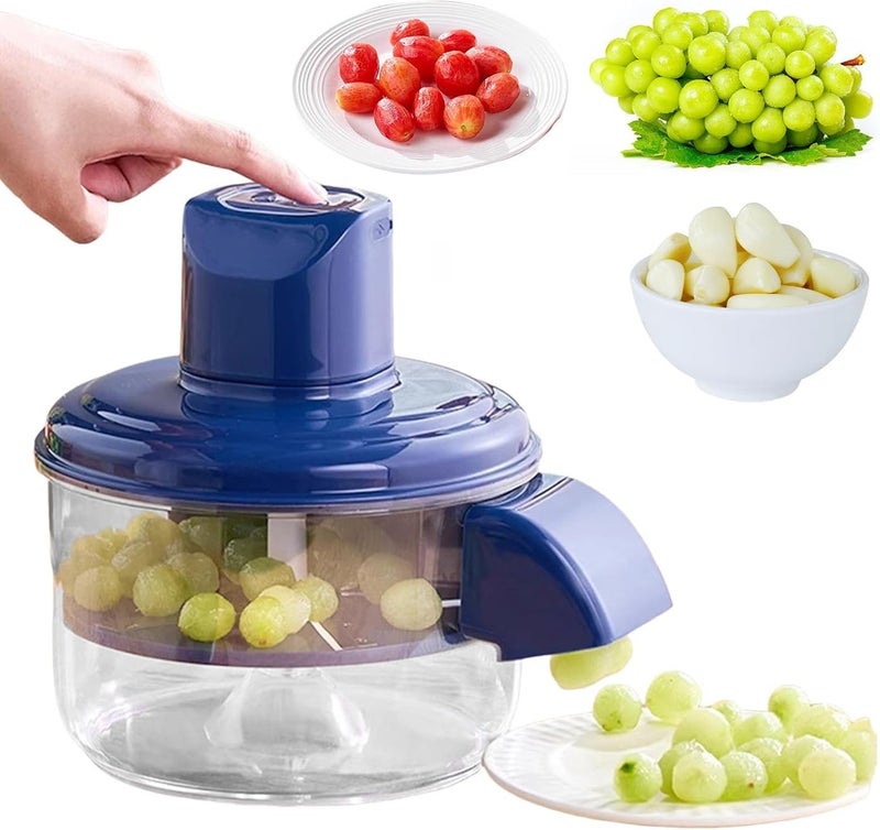 GNEY Automatic Electric Fruit Peeler & Mini Food Chopper | 5-Blade Stainless Steel | 50W High Power | USB Rechargeable 1300mAh | One-Touch Operation Food-Grade Bowl for Grapes,Garlic,Cherry Tomato & Fruits - Image 1