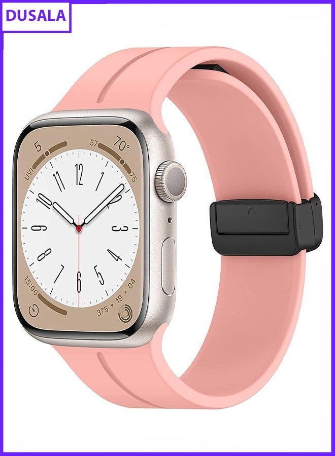 DUSALA Magnetic Silicone Watch Band 38mm/40mm/41m Quick Release Strap for Men & Women Soft Skin Friendly Sport Replacement Band for Smartwatch & Analog Watches Durable, Waterproof, Magnetic Folding Clasp for All-Day Comfort - Image 1