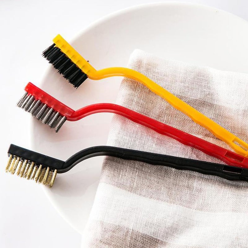 3pcs Stainless Steel Wire Cleaning Brushes Set Industrial Manual Scratch Removal Brush with Copper and Black Bristles for Rust and Corrosion Cleaning - Image 4
