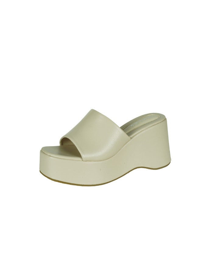 ZAYNA 221-29 Zayna Ladies  Wedge Heel Slip on YN-15 Beige - Image 3