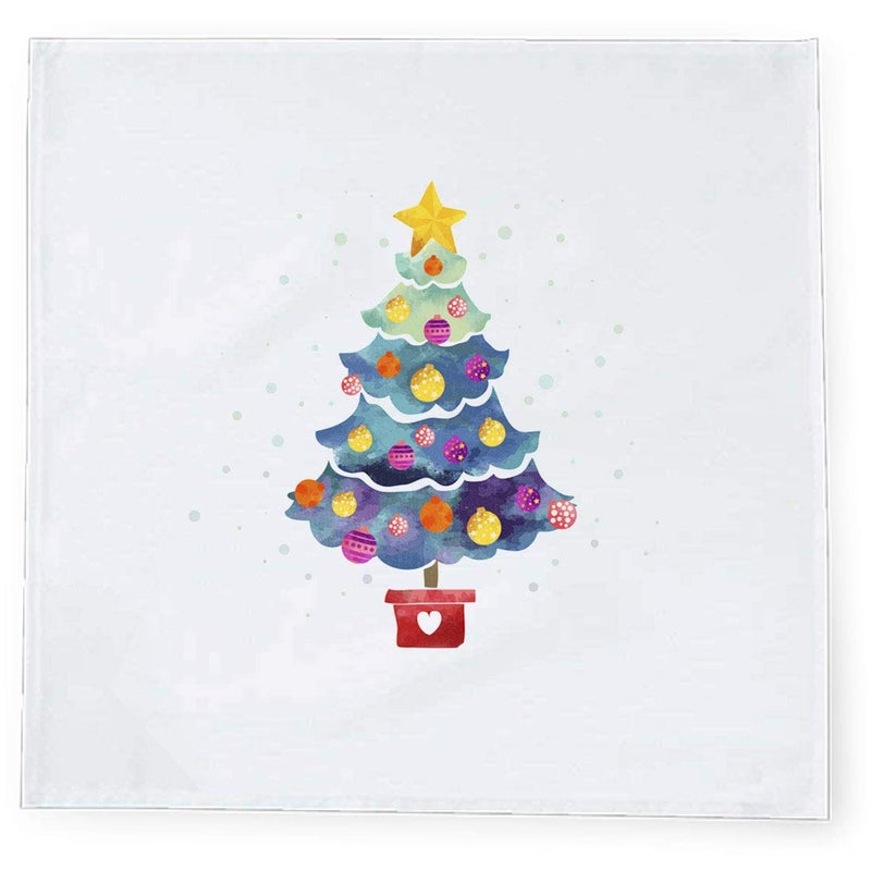 Khakee 6 Pcs Christmas Theme Tafta Silk Table Napkins 10x 10 for Xmas Decoration Christmas OrnamentsChristmas Gift npxmas336P - Image 2