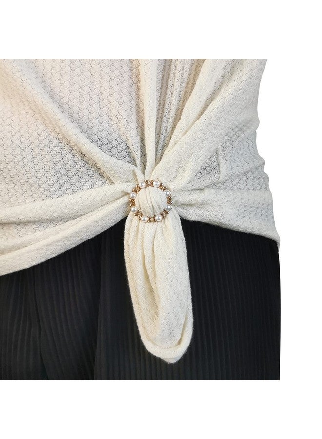 Worutuk 6PCS Silk Scarf Ring Clip Shirt Ties Clips for Women Waist Buckle Fashionable Glitter Rhinestone Scarves Clasp Lady Clothing Ring for T-Shirts Gold & Silver 3 Styles Zinc Alloy - Image 2