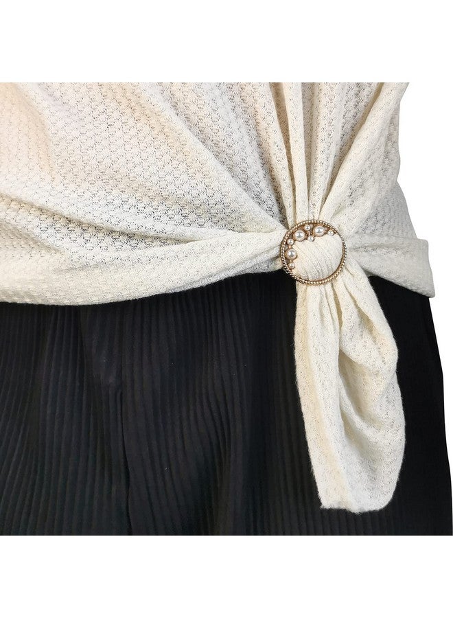 Worutuk 6PCS Silk Scarf Ring Clip Shirt Ties Clips for Women Waist Buckle Fashionable Glitter Rhinestone Scarves Clasp Lady Clothing Ring for T-Shirts Gold & Silver 3 Styles Zinc Alloy - Image 3
